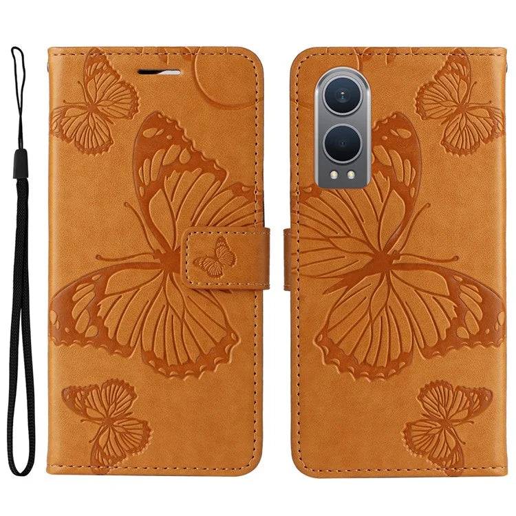 KT Imprinting Flower Series-2 For OnePlus Nord CE4 Lite 5G / Oppo K12x 5G (China) Case Floral Butterfly Leather Phone Cover Card Holder