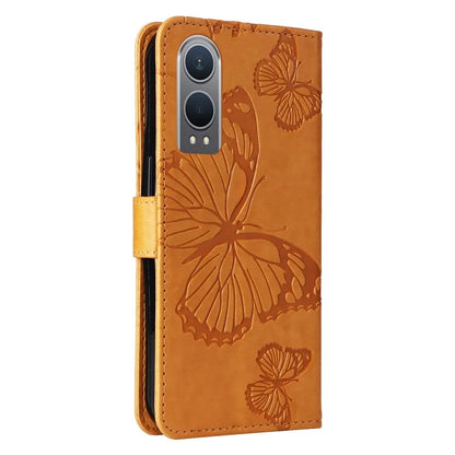 KT Imprinting Flower Series-2 For OnePlus Nord CE4 Lite 5G / Oppo K12x 5G (China) Case Floral Butterfly Leather Phone Cover Card Holder
