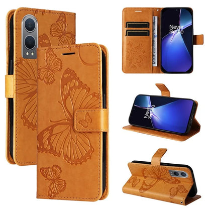 KT Imprinting Flower Series-2 For OnePlus Nord CE4 Lite 5G / Oppo K12x 5G (China) Case Floral Butterfly Leather Phone Cover Card Holder