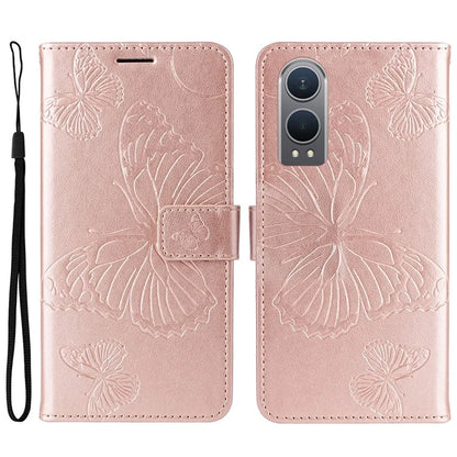KT Imprinting Flower Series-2 For OnePlus Nord CE4 Lite 5G / Oppo K12x 5G (China) Case Floral Butterfly Leather Phone Cover Card Holder