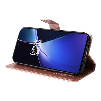 KT Imprinting Flower Series-2 For OnePlus Nord CE4 Lite 5G / Oppo K12x 5G (China) Case Floral Butterfly Leather Phone Cover Card Holder
