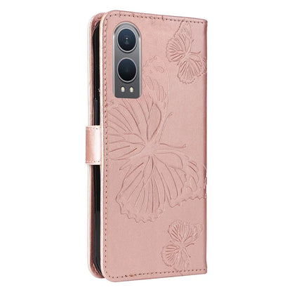 KT Imprinting Flower Series-2 For OnePlus Nord CE4 Lite 5G / Oppo K12x 5G (China) Case Floral Butterfly Leather Phone Cover Card Holder