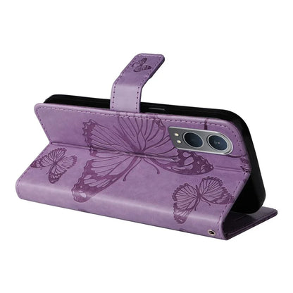 KT Imprinting Flower Series-2 For OnePlus Nord CE4 Lite 5G / Oppo K12x 5G (China) Case Floral Butterfly Leather Phone Cover Card Holder