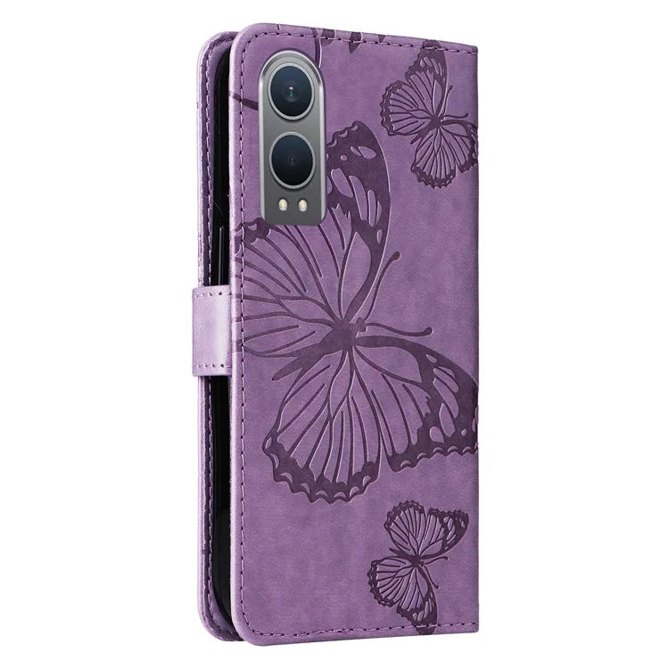KT Imprinting Flower Series-2 For OnePlus Nord CE4 Lite 5G / Oppo K12x 5G (China) Case Floral Butterfly Leather Phone Cover Card Holder