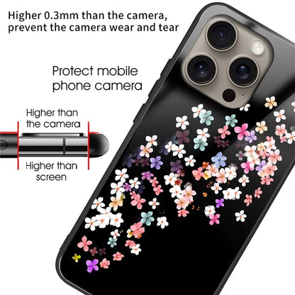 For iPhone 16 Pro Case Pattern Printing Tempered Glass TPU Protective Phone Cover