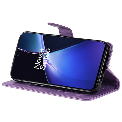 KT Imprinting Flower Series-4 For OnePlus Nord CE4 Lite 5G / Oppo K12x 5G (China) Case Cat Bee Protective Flip Leather Phone Cover