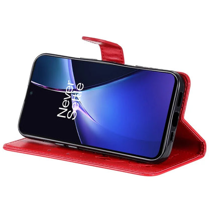 KT Imprinting Flower Series-4 For OnePlus Nord CE4 Lite 5G / Oppo K12x 5G (China) Case Cat Bee Protective Flip Leather Phone Cover