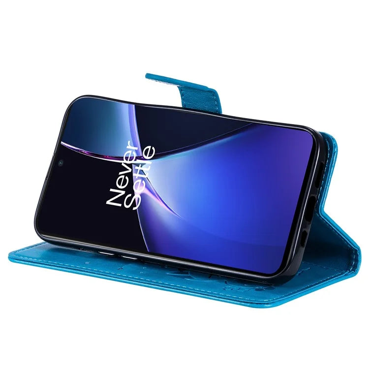 KT Imprinting Flower Series-4 For OnePlus Nord CE4 Lite 5G / Oppo K12x 5G (China) Case Cat Bee Protective Flip Leather Phone Cover