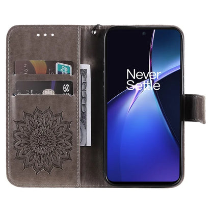 KT Imprinting Flower Series-1 For OnePlus Nord CE4 Lite 5G / Oppo K12x 5G (China) Case Sunflower Leather Card Holder Folio Phone Cover