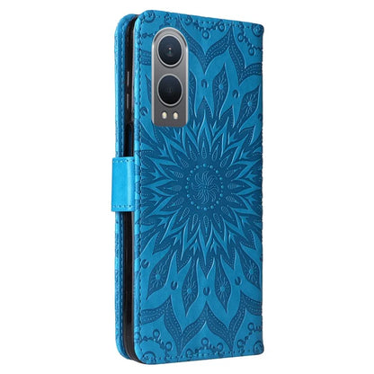 KT Imprinting Flower Series-1 For OnePlus Nord CE4 Lite 5G / Oppo K12x 5G (China) Case Sunflower Leather Card Holder Folio Phone Cover