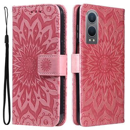 KT Imprinting Flower Series-1 For OnePlus Nord CE4 Lite 5G / Oppo K12x 5G (China) Case Sunflower Leather Card Holder Folio Phone Cover