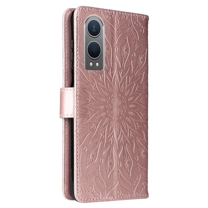 KT Imprinting Flower Series-1 For OnePlus Nord CE4 Lite 5G / Oppo K12x 5G (China) Case Sunflower Leather Card Holder Folio Phone Cover