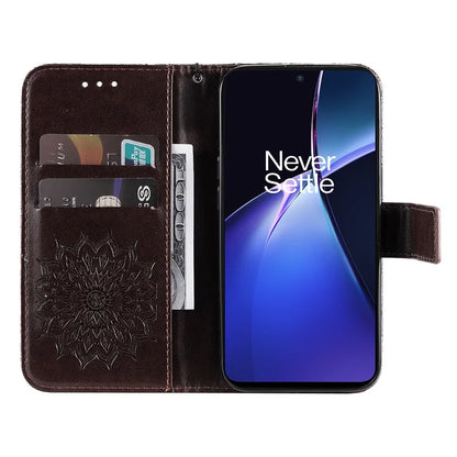 KT Imprinting Flower Series-1 For OnePlus Nord CE4 Lite 5G / Oppo K12x 5G (China) Case Sunflower Leather Card Holder Folio Phone Cover