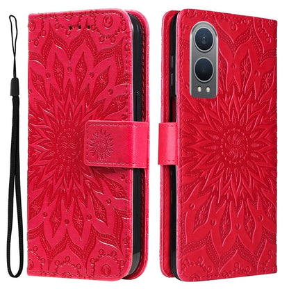 KT Imprinting Flower Series-1 For OnePlus Nord CE4 Lite 5G / Oppo K12x 5G (China) Case Sunflower Leather Card Holder Folio Phone Cover