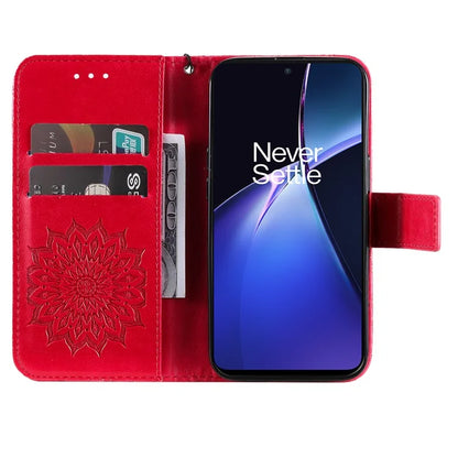 KT Imprinting Flower Series-1 For OnePlus Nord CE4 Lite 5G / Oppo K12x 5G (China) Case Sunflower Leather Card Holder Folio Phone Cover