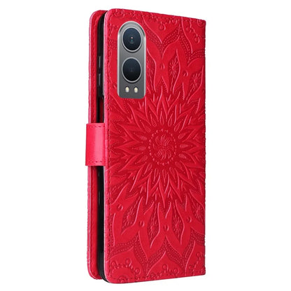 KT Imprinting Flower Series-1 For OnePlus Nord CE4 Lite 5G / Oppo K12x 5G (China) Case Sunflower Leather Card Holder Folio Phone Cover