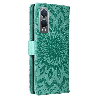KT Imprinting Flower Series-1 For OnePlus Nord CE4 Lite 5G / Oppo K12x 5G (China) Case Sunflower Leather Card Holder Folio Phone Cover
