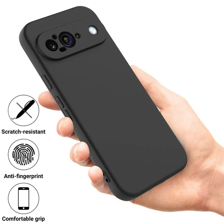 For Google Pixel 9 Case Liquid Silicone Shockproof Phone Cover with Hand Strap