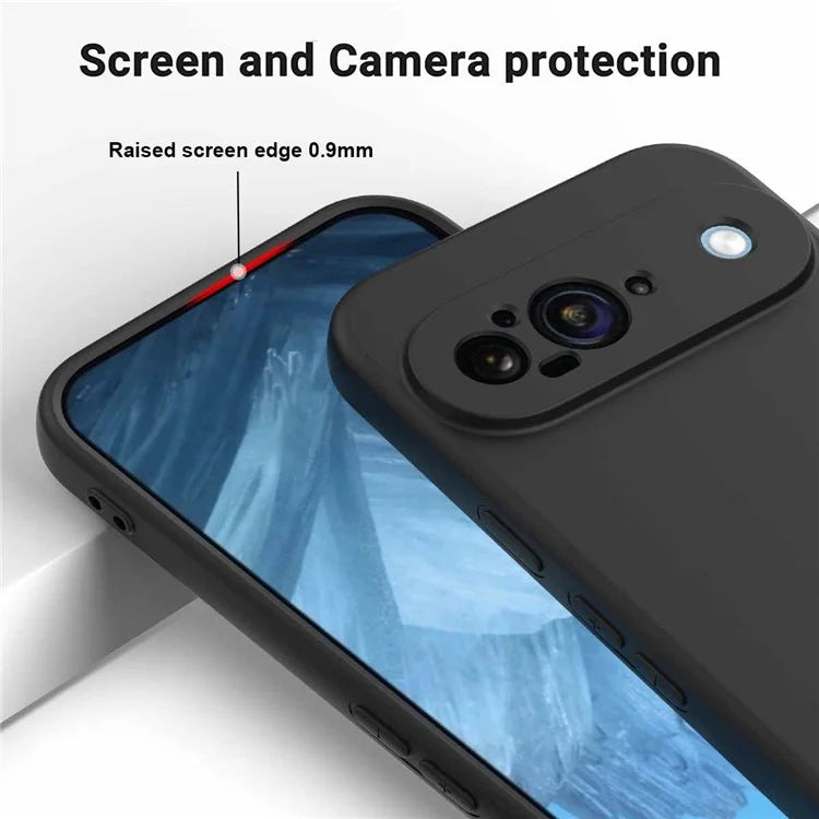 For Google Pixel 9 Case Liquid Silicone Shockproof Phone Cover with Hand Strap