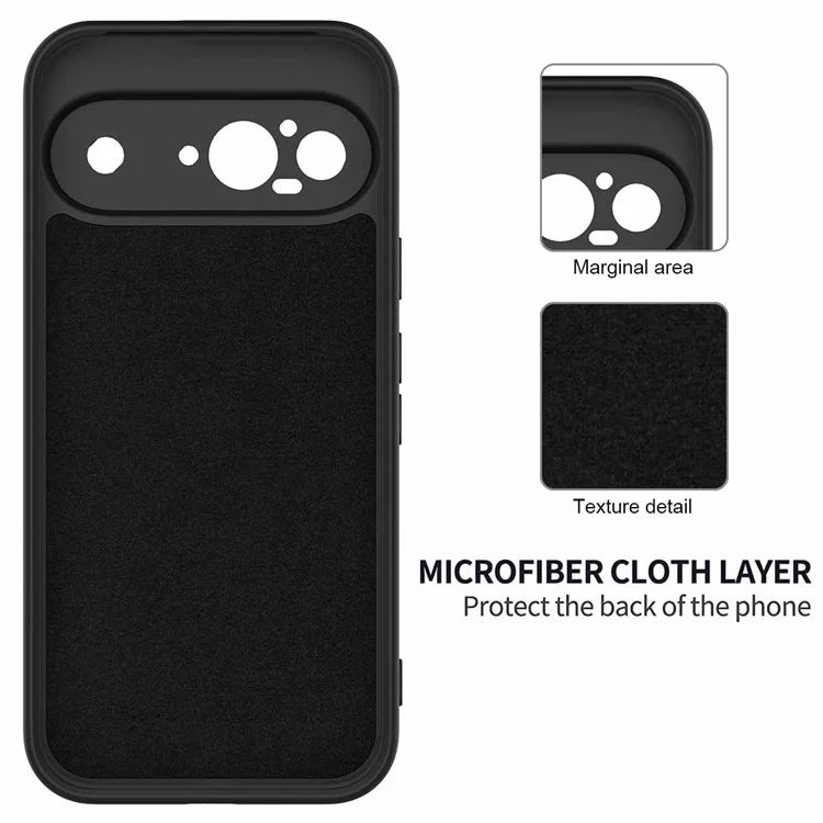 For Google Pixel 9 Case Liquid Silicone Shockproof Phone Cover with Hand Strap