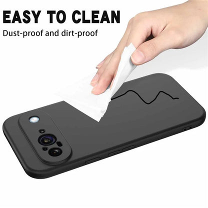 For Google Pixel 9 Case Liquid Silicone Shockproof Phone Cover with Hand Strap