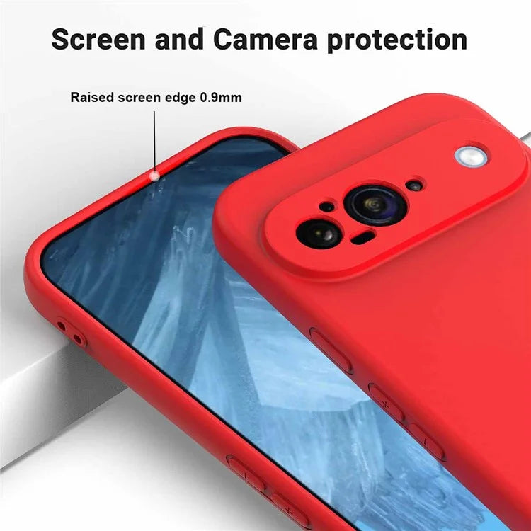 For Google Pixel 9 Case Liquid Silicone Shockproof Phone Cover with Hand Strap