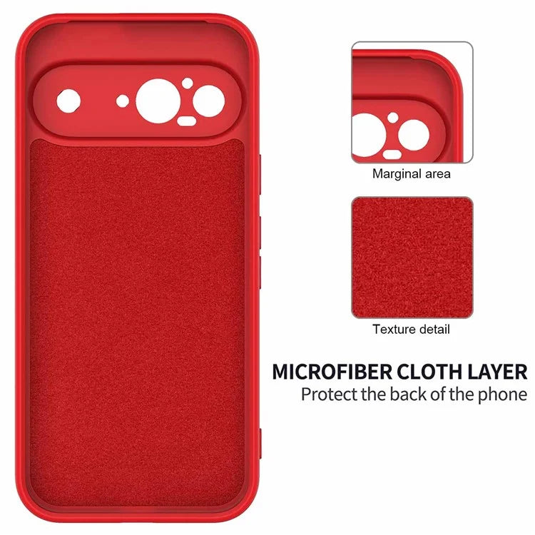 For Google Pixel 9 Case Liquid Silicone Shockproof Phone Cover with Hand Strap