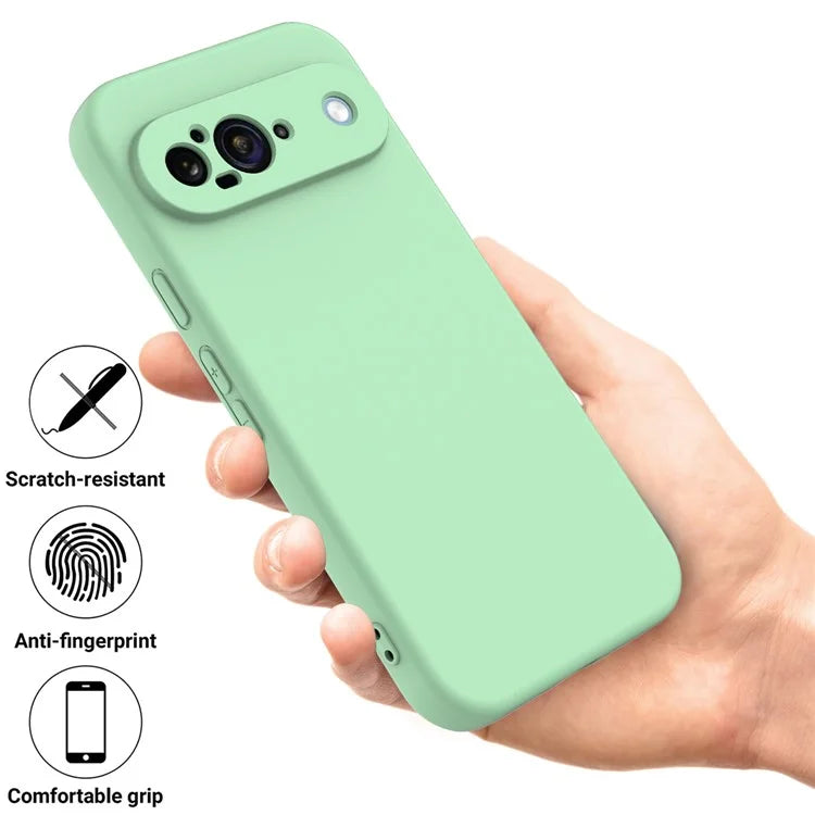 For Google Pixel 9 Case Liquid Silicone Shockproof Phone Cover with Hand Strap