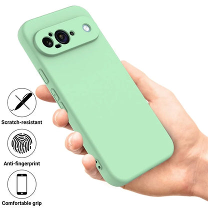 For Google Pixel 9 Case Liquid Silicone Shockproof Phone Cover with Hand Strap