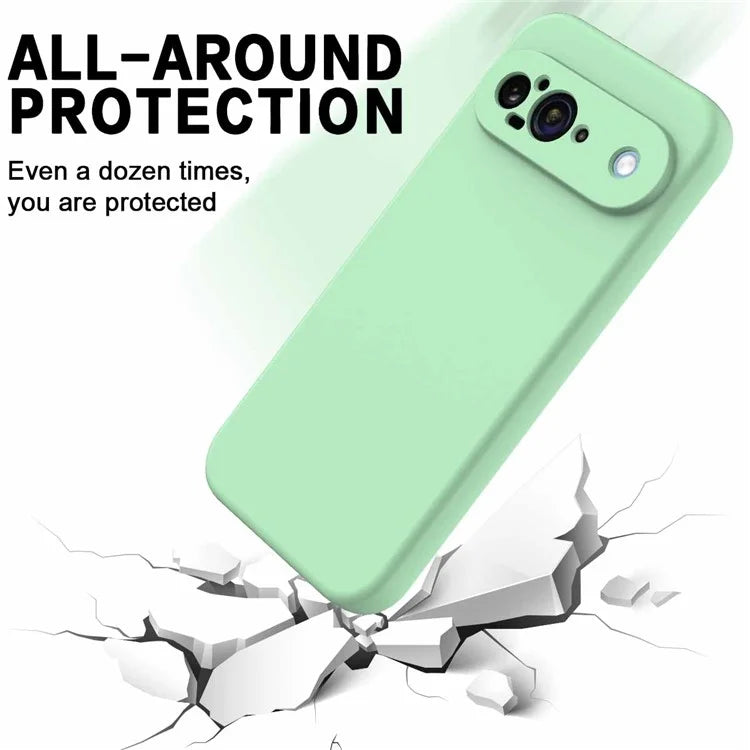 For Google Pixel 9 Case Liquid Silicone Shockproof Phone Cover with Hand Strap