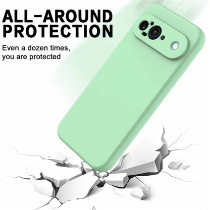 For Google Pixel 9 Case Liquid Silicone Shockproof Phone Cover with Hand Strap