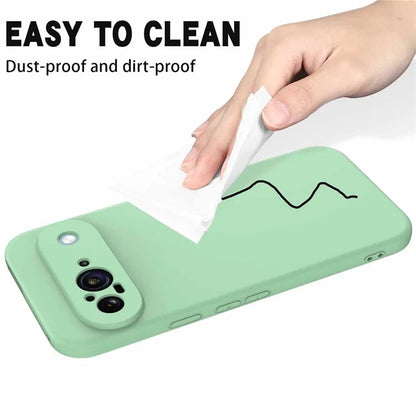 For Google Pixel 9 Case Liquid Silicone Shockproof Phone Cover with Hand Strap