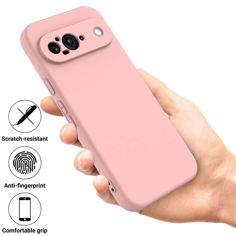 For Google Pixel 9 Case Liquid Silicone Shockproof Phone Cover with Hand Strap