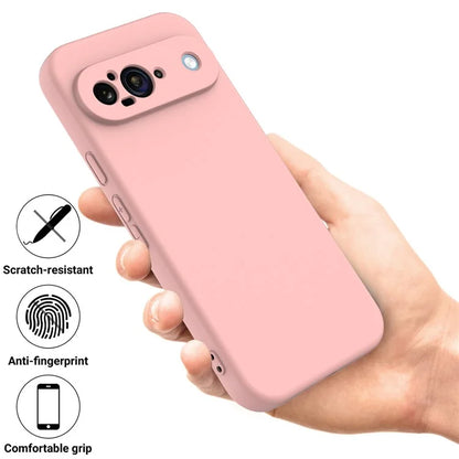 For Google Pixel 9 Case Liquid Silicone Shockproof Phone Cover with Hand Strap
