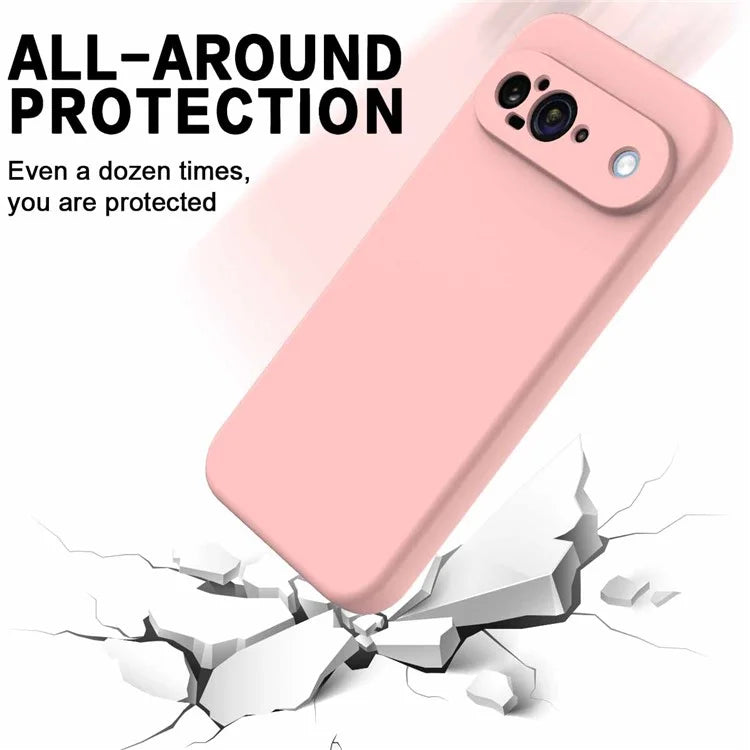 For Google Pixel 9 Case Liquid Silicone Shockproof Phone Cover with Hand Strap