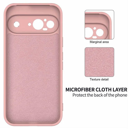 For Google Pixel 9 Case Liquid Silicone Shockproof Phone Cover with Hand Strap
