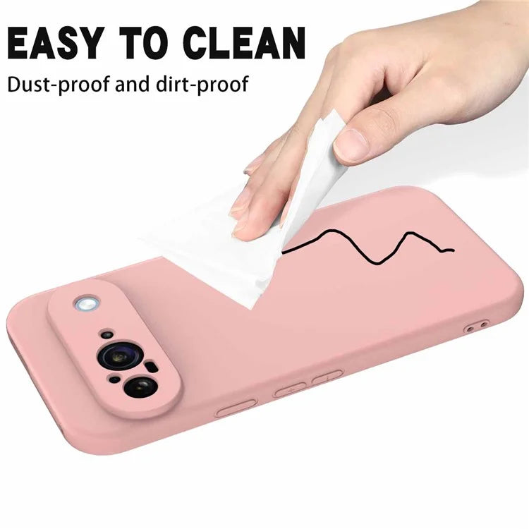 For Google Pixel 9 Case Liquid Silicone Shockproof Phone Cover with Hand Strap