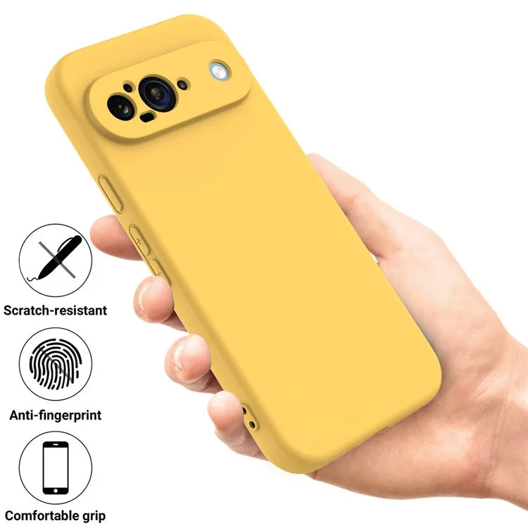 For Google Pixel 9 Case Liquid Silicone Shockproof Phone Cover with Hand Strap