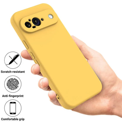 For Google Pixel 9 Case Liquid Silicone Shockproof Phone Cover with Hand Strap