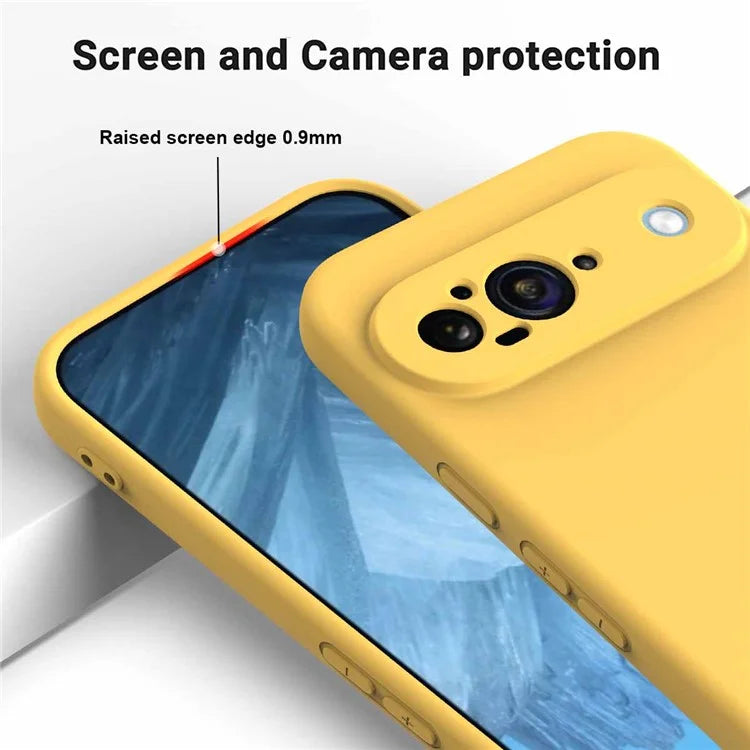 For Google Pixel 9 Case Liquid Silicone Shockproof Phone Cover with Hand Strap