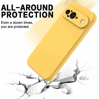For Google Pixel 9 Case Liquid Silicone Shockproof Phone Cover with Hand Strap