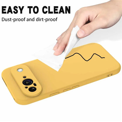 For Google Pixel 9 Case Liquid Silicone Shockproof Phone Cover with Hand Strap