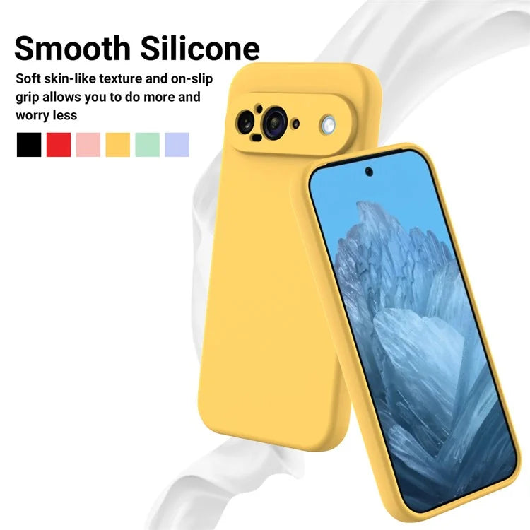 For Google Pixel 9 Case Liquid Silicone Shockproof Phone Cover with Hand Strap