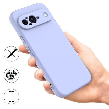 For Google Pixel 9 Case Liquid Silicone Shockproof Phone Cover with Hand Strap