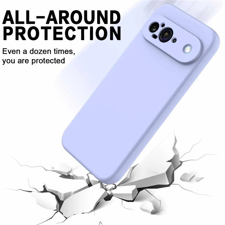 For Google Pixel 9 Case Liquid Silicone Shockproof Phone Cover with Hand Strap