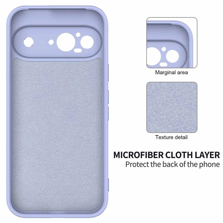 For Google Pixel 9 Case Liquid Silicone Shockproof Phone Cover with Hand Strap