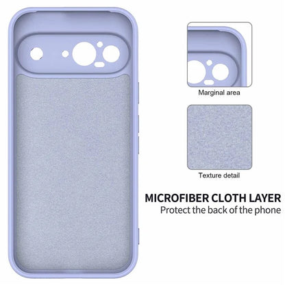 For Google Pixel 9 Case Liquid Silicone Shockproof Phone Cover with Hand Strap