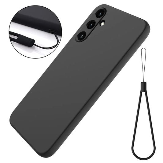 For Samsung Galaxy M35 5G Case Anti-Drop Liquid Silicone Phone Cover with Strap