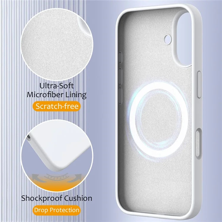 For iPhone 16 Case Compatible with MagSafe Anti-Drop Liquid Silicone Phone Cover