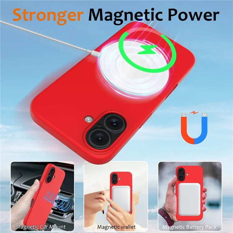 For iPhone 16 Case Compatible with MagSafe Anti-Drop Liquid Silicone Phone Cover